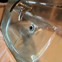 Lavabo bagno in vetro trasparente