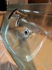 Lavabo bagno in vetro trasparente