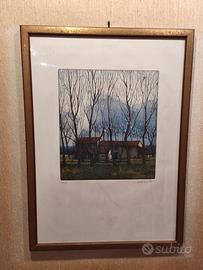 Oliviero Masi, acquaforte a colori Campagna