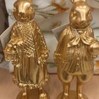 famiglia di conigli ceramica/resina