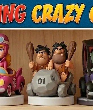Set Statuette Crazy Cars da dipingere cm 10