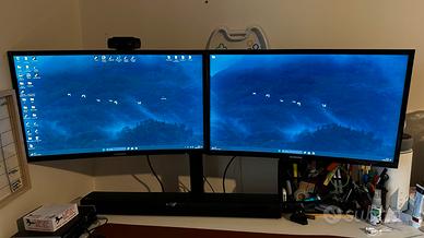 Postazione doppio monitor completa