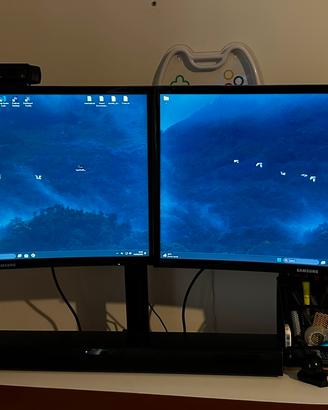 Postazione doppio monitor completa