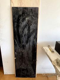 Lastra marmo nero venato 137×41 piano mobile