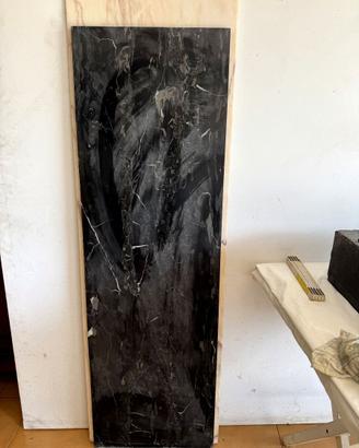 Lastra marmo nero venato 137×41 piano mobile