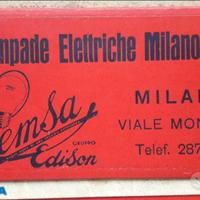 CARTONCINO PUBBLICITARIO RUBRICA LAMPADE LEMSA 