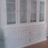credenza con alzata in abete laccato 8 ante 4 cass