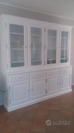 credenza con alzata in abete laccato 8 ante 4 cass