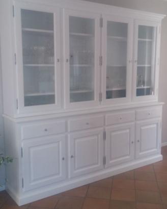 credenza con alzata in abete laccato 8 ante 4 cass