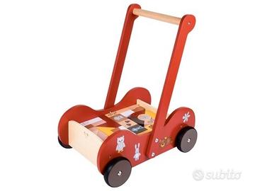 carrello primi passi di legno 