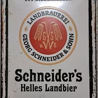 Plakat insegna birra Schneider hell