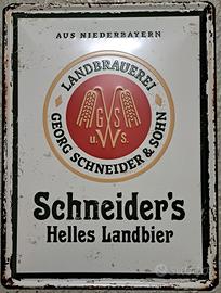Plakat insegna birra Schneider hell