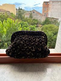 clutch bag oro e nero