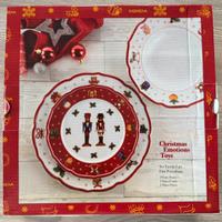 Set 3 pezzi piatti natale completo nuovo 6 persone