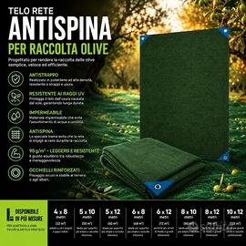 RETE RACCOLTA OLIVE ANTISPINA DOPPIA RETE 90GR/MQ