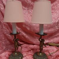 Coppia lampade vintage da appoggio restaurate