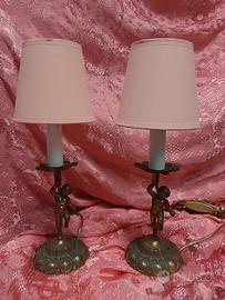 Coppia lampade vintage da appoggio restaurate