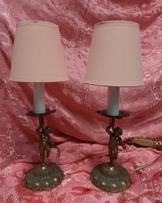 Coppia lampade vintage da appoggio restaurate