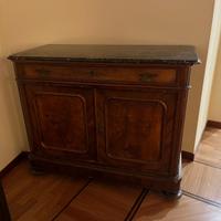 Credenza / Madia in legno con piano in marmo