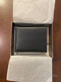 Portafoglio Bvlgari donna compatto nero pelle logo