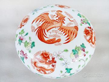 scatola cinese con fenice e draghi