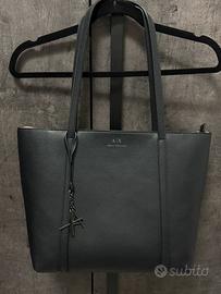 Borsa Armani Exchange nera tote/shopper grande