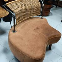 Divano brutalista in pelle, anni '80