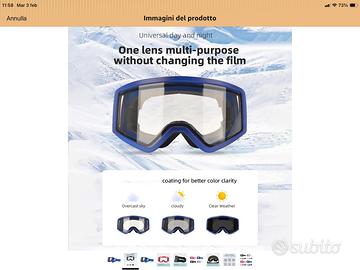 Occhiali/maschera da sci/snowboard Fotocromatici