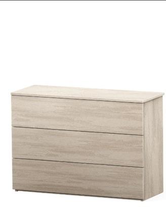 Comò moderno 3 cassetti rovere chiaro