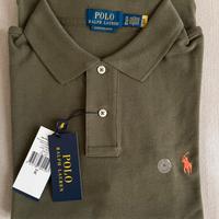 Polo Ralph Lauren uomo XL custom slim fit verde