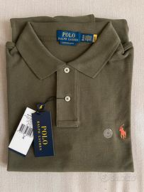 Polo Ralph Lauren uomo XL custom slim fit verde