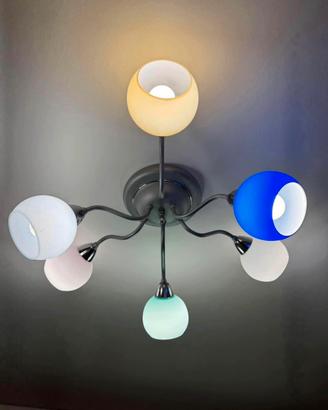 Lampadario in Vetro Colorato