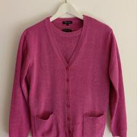 Twin set maglietta e cardigan misto lino