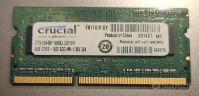 CRUCIAL SODIMM DDR3-1600 4GB