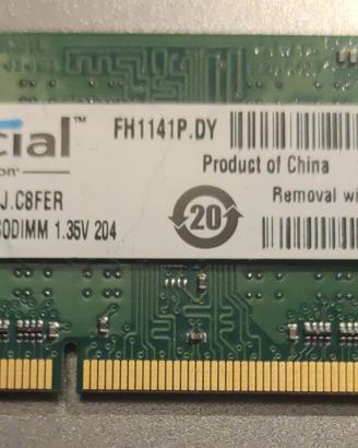 CRUCIAL SODIMM DDR3-1600 4GB