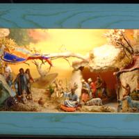 PRESEPE IN MARMO E PIETRA CON PASTORI LANDI cm. 10