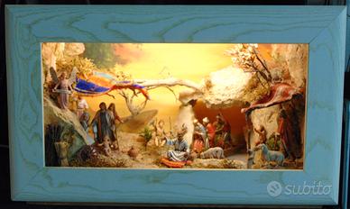 PRESEPE IN MARMO E PIETRA CON PASTORI LANDI cm. 10