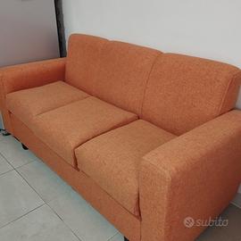 Divano 3 posti 170x75 cm colore arancio nuovo