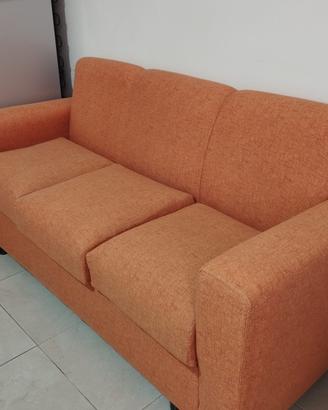 Divano 3 posti 170x75 cm colore arancio nuovo