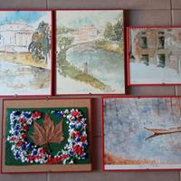 5 quadri di Cristini galleria Giacon acquerello