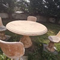 Tavolo da giardino rotondo in cemento