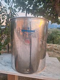 Bidone inox 150 lt per alimenti