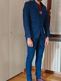 Tailleur Zara blu elettrico uomo