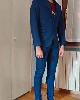 Tailleur Zara blu elettrico uomo