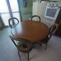 Set Tavolo Rotondo Allungabile + 6 Sedie Vintage