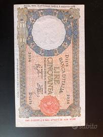 Lire 50 "Lupa Capitolina" Aquila 08/10/1943