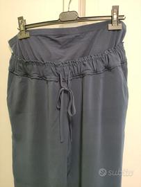 Pantalone premaman blu alla caviglia taglia XL