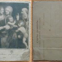 Antica CARTE postale SANTA FAMIGLIA Luini NON viag