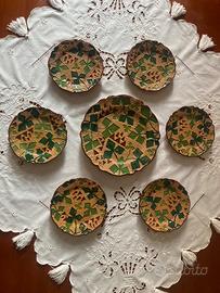 Servizio dolce in ceramica decorative anni 60-70