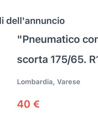 Ruota di scorta con pneumatico R14